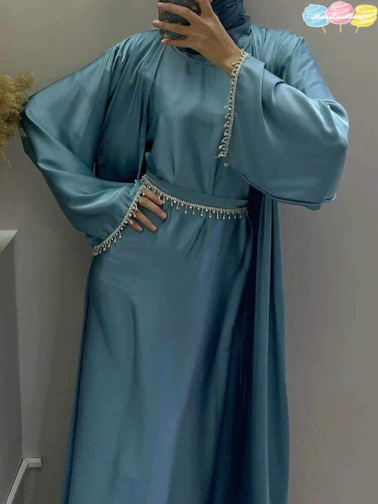 Robe Abaya Soyeuse Pour Femme, Design Ramadan 2024 - image de produit 2