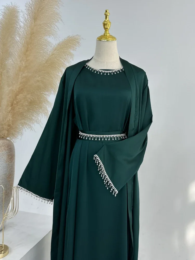 Robe Abaya Soyeuse Pour Femme, Design Ramadan 2024 - image de produit 11