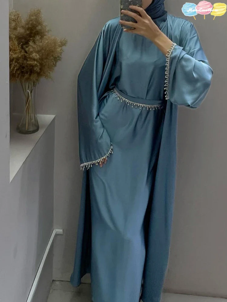 Robe Abaya Soyeuse Pour Femme, Design Ramadan 2024 - image de produit 1