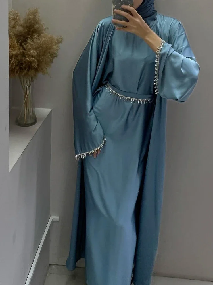 Robe Abaya Soyeuse Pour Femme, Design Ramadan 2024 - image de produit 7