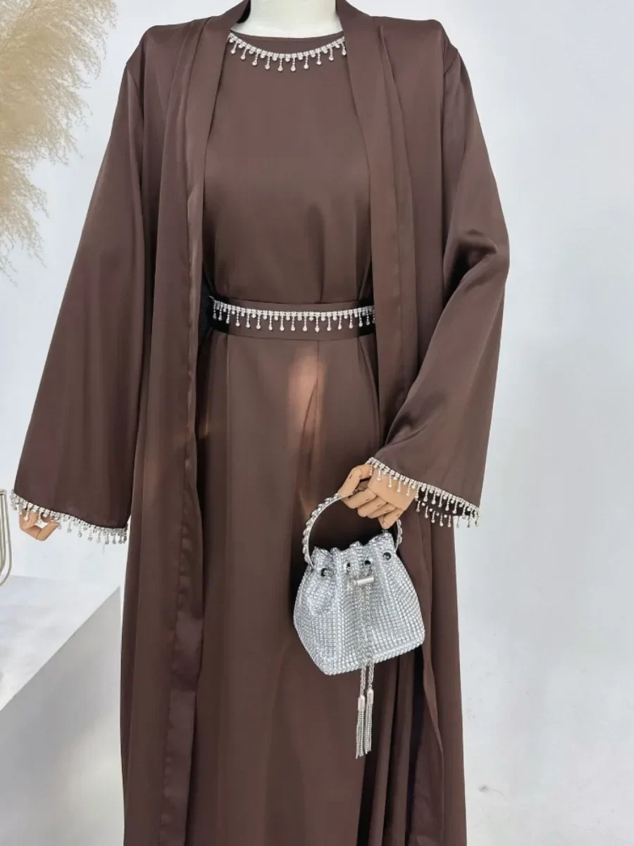 Robe Abaya Soyeuse Pour Femme, Design Ramadan 2024 - image de produit 8
