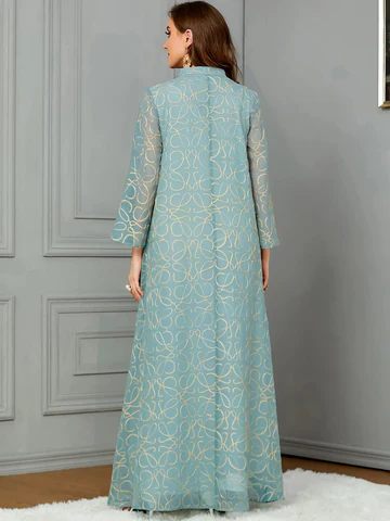 Jalabiya de couleur vert claire style Marocain